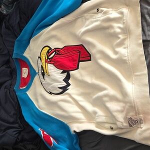 Eagle Graphic Sweatshirt with Blue Sleeves